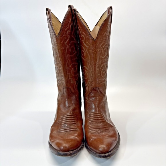 Panhandle Slim Western Boots Mens 8.5 D Brown Leather Cowboy Pull On - Picture 3 of 16